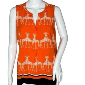 🦄Crown & Ivy Orange Giraffe Print Sleeveless Top Size 3X 26" Pit